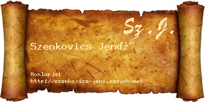 Szenkovics Jenő névjegykártya